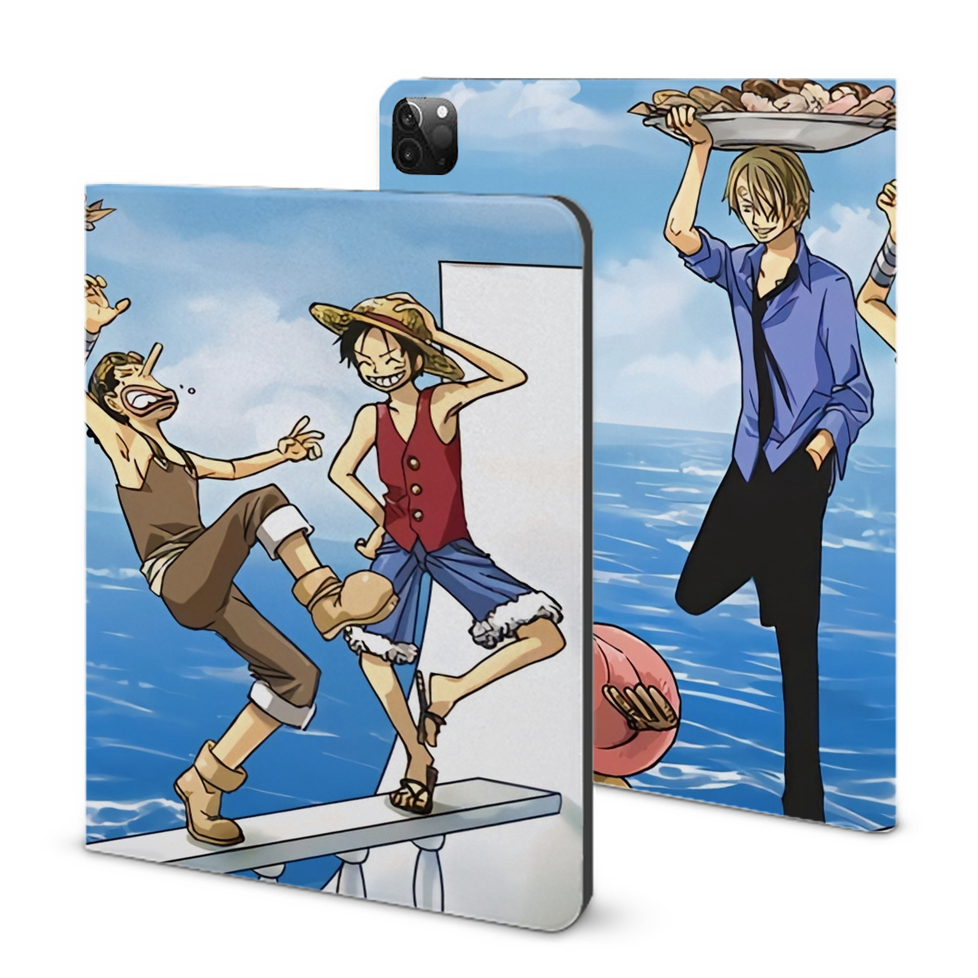 （画像用） ワンピース ONE PIECE IPadケース ペンホルダー付き ブックスタイルデザイン